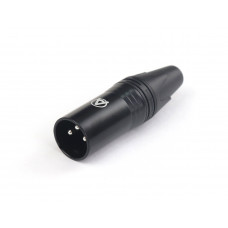 AuraSonics XN3M-B кабельный разъем 3-контактный XLR male, посеребренные контакты, черный, до 50 В
