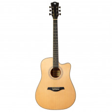 ROCKDALE Aurora D7 C NAT Gloss акустическая гитара. Форма корпуса дредноут с вырезом. Цвет натуральн