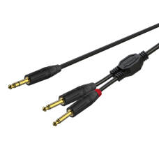 ROXTONE GPTC130/2 Аудиокабель, 5,5mm, 6,3mm stereo Jack -2x6,3mm mono Jack, цвет черный, 2 м