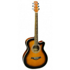 FLIGHT F-230C SB - фолк гитара с мет. струнами, цвет Sunburst, 39", с вырезом