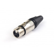 AuraSonics XN3F-B кабельный разъем 3-контактный XLR female, посеребренные контакты, черный, до 50 В 